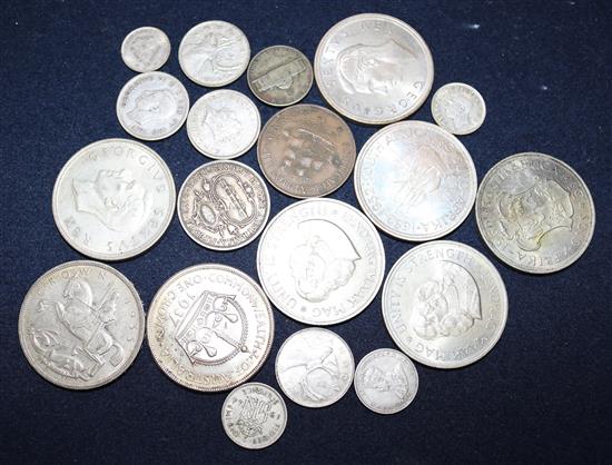 Mixed coins and crowns.